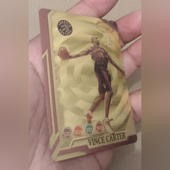 VINCE CARTER 24K GOLD COATED VINTAGE RAPTORS ALL-STARS BASKETBALL CARD WITH COA! - Picture 3 of 16